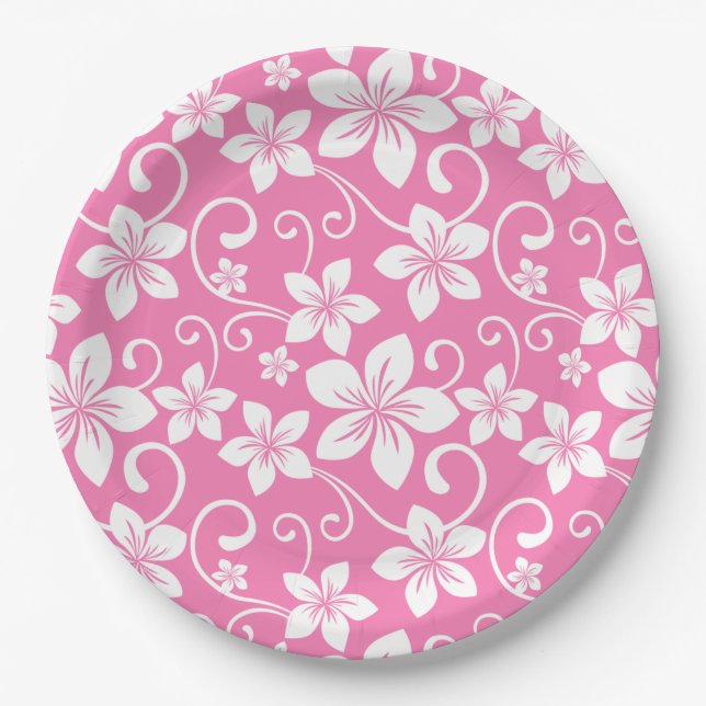 BLUE HAWAII (BUBBLEGUM PINK) PAPER PLATES (Front)