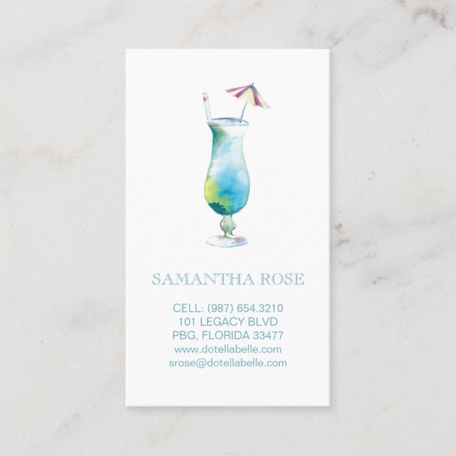 Blue Hawaii Coastal Modern Business Card (Front)