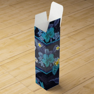 Blue Hawaii Flower Garden  Wine Box