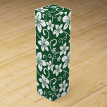 BLUE HAWAII (FOREST GREEN) WINE BOX<br><div class="desc">Blue Hawaii Pattern in Forest Green. Copyright by Kelly Hironaka,  No. 3 Design</div>
