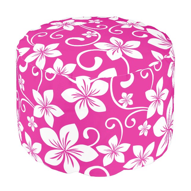 BLUE HAWAII (HOT PINK) POUF (Angled Front)