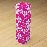 BLUE HAWAII (HOT PINK) WINE BOX<br><div class="desc">Blue Hawaii Pattern in Hot Pink. Copyright by Kelly Hironaka,  No. 3 Design</div>
