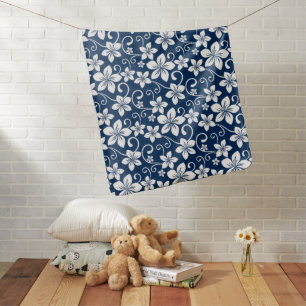 BLUE HAWAII (NAVY BLUE) BABY BLANKET