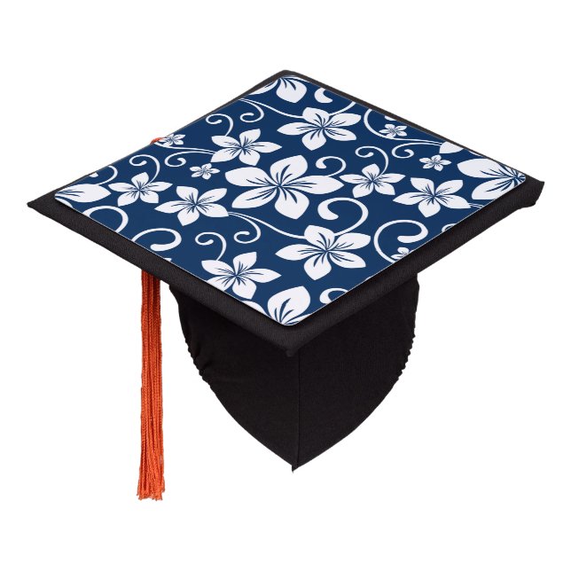 BLUE HAWAII (NAVY BLUE) GRADUATION CAP TOPPER (Angled)