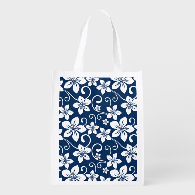 BLUE HAWAII (NAVY BLUE) GROCERY BAG (Back)