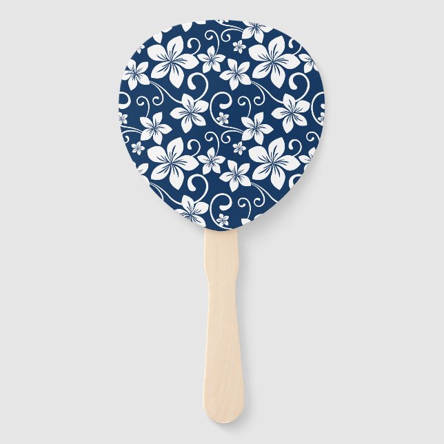 BLUE HAWAII (NAVY BLUE) HAND FAN (Front)