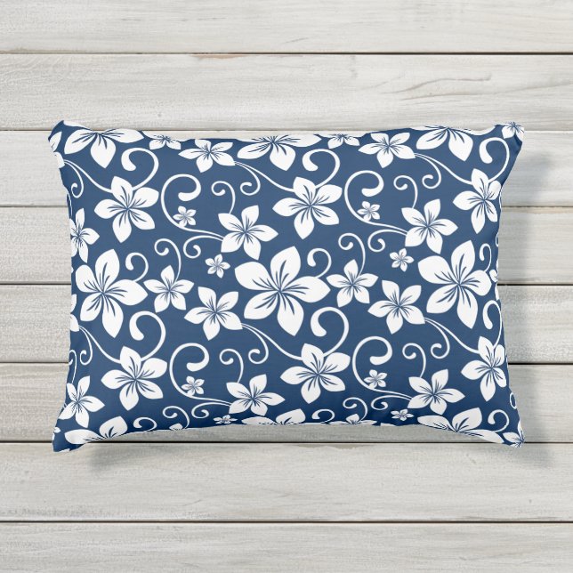 BLUE HAWAII (NAVY BLUE) OUTDOOR PILLOW (Front)