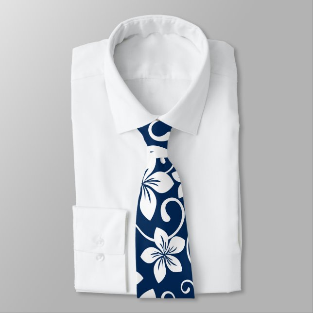 BLUE HAWAII (NAVY) NECK TIE (Tied)