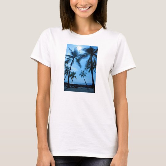 Blue Hawaii Palm Trees Women's Tshirt