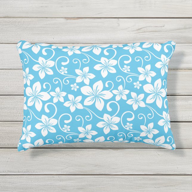 BLUE HAWAII PATTERN (BLUE) OUTDOOR PILLOW (Front)
