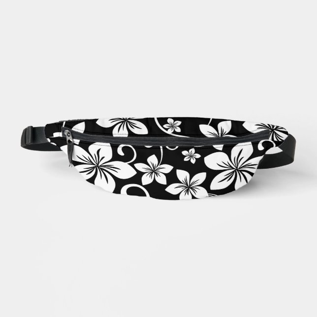 BLUE HAWAII PATTERN IN BLACK FANNY PACK (Front)