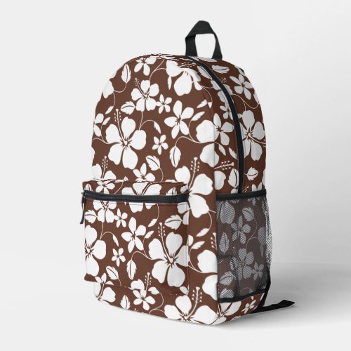 BLUE HAWAII PATTERN IN BROWN PRINTED BACKPACK