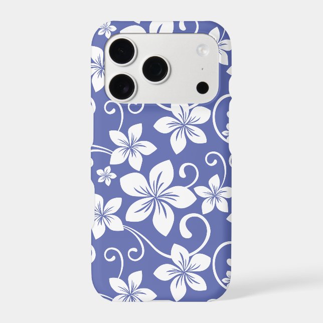 BLUE HAWAII PATTERN IN PERIWINKLE iPhone CASE (Back)