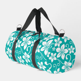 BLUE HAWAII PATTERN IN TEAL DUFFLE BAG