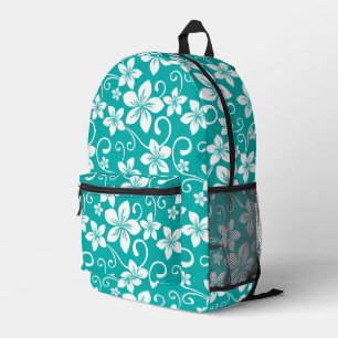 BLUE HAWAII PATTERN IN TEAL PRINTED BACKPACK