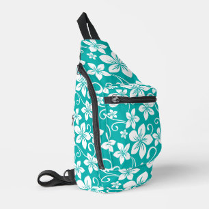 BLUE HAWAII PATTERN IN TURQUOISE SLING BAG
