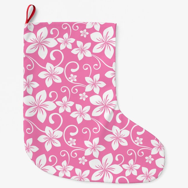 BLUE HAWAII (PINK) LARGE CHRISTMAS STOCKING (Front)