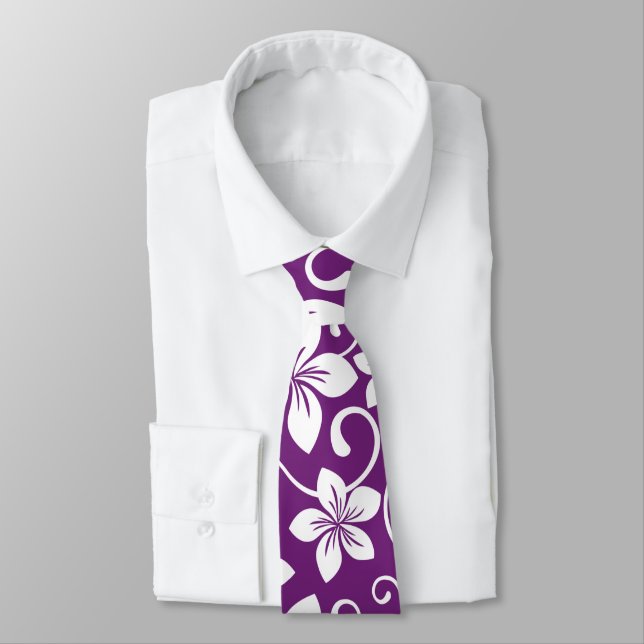 BLUE HAWAII (PLUM) NECK TIE (Tied)