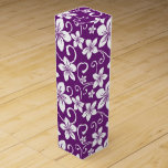 BLUE HAWAII (PLUM) WINE BOX<br><div class="desc">Blue Hawaii Pattern in Plum. Copyright by Kelly Hironaka,  No. 3 Design</div>