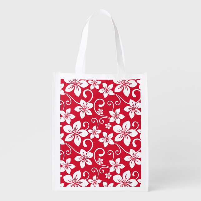 BLUE HAWAII (RED) GROCERY BAG (Front)