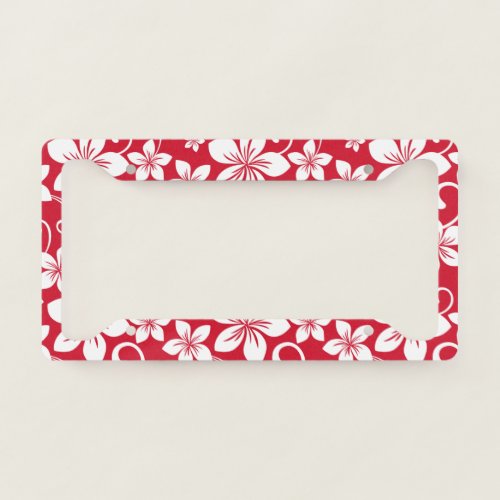 BLUE HAWAII RED LICENSE PLATE FRAME