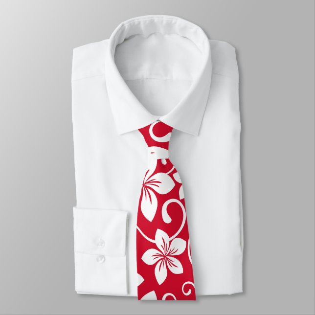 BLUE HAWAII (RED) NECK TIE (Tied)
