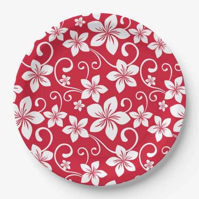 BLUE HAWAII (RED) PAPER PLATES (Front)