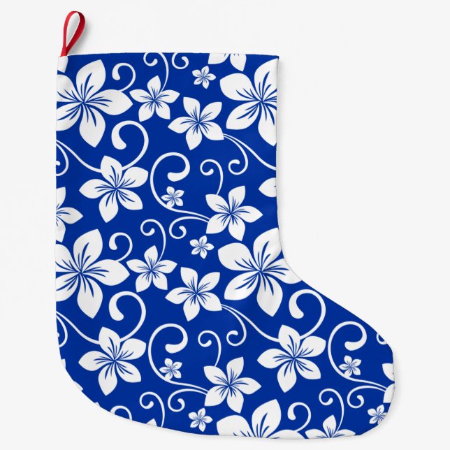 BLUE HAWAII (ROYAL BLUE) LARGE CHRISTMAS STOCKING (Front)