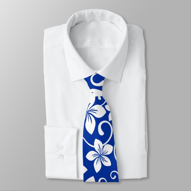 BLUE HAWAII (ROYAL BLUE) NECK TIE (Tied)