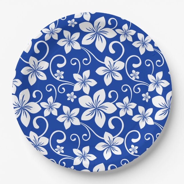BLUE HAWAII (ROYAL BLUE) PAPER PLATES (Front)