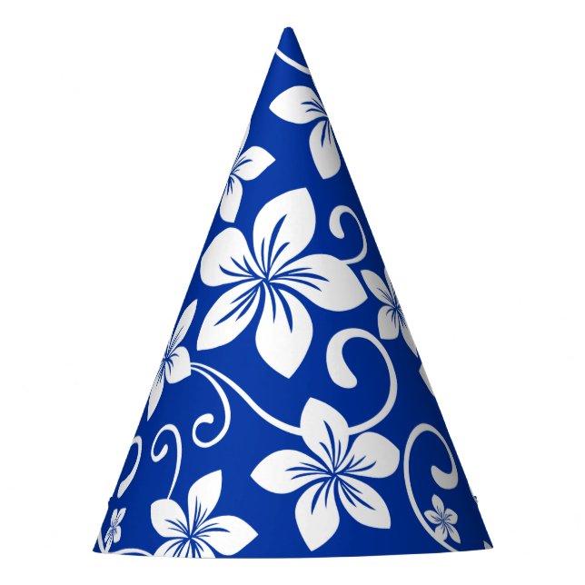 BLUE HAWAII (ROYAL BLUE) PARTY HAT (Front)