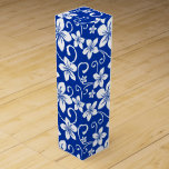 BLUE HAWAII (ROYAL BLUE) WINE BOX<br><div class="desc">Blue Hawaii Pattern in Royal Blue. Copyright by Kelly Hironaka,  No. 3 Design</div>