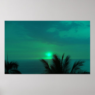 Blue Hawaii Sunset Poster