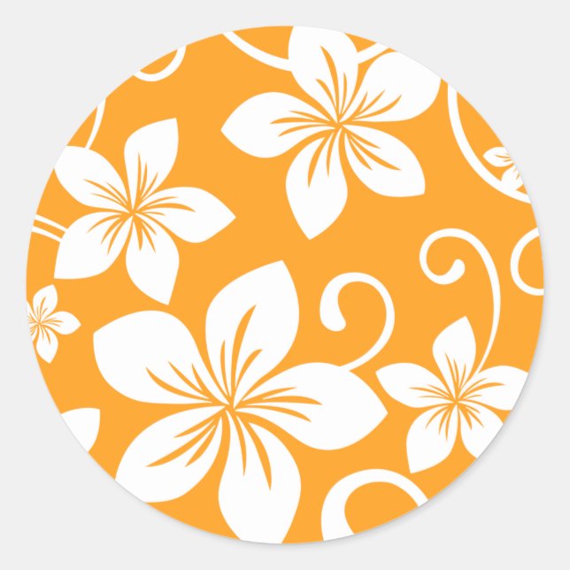 BLUE HAWAII (TANGERINE) CLASSIC ROUND STICKER (Front)