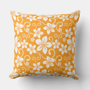 BLUE HAWAII (TANGERINE) THROW PILLOW