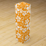 BLUE HAWAII (TANGERINE) WINE BOX<br><div class="desc">Blue Hawaii Pattern in Tangerine. Copyright by Kelly Hironaka,  No. 3 Design</div>