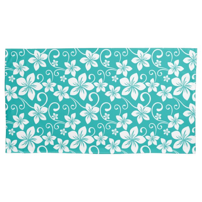BLUE HAWAII (TEAL) PILLOW CASE (Front-Left)