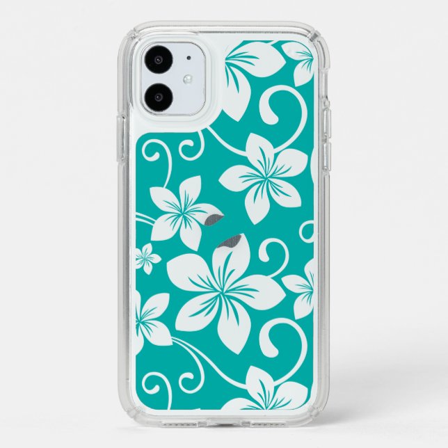 BLUE HAWAII (TEAL) SPECK iPhone 11 CASE (Front (White Phone))