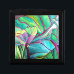 Blue Hawaii Tropical leaf foliage art Gift Box<br><div class="desc">From original watercolor painting of tropical "Blue Hawaii" foliage leaves,  tropical palm plant. This original brightly colored art features colors of green,  blue,  purple and burgundy. Leaf and foliage art.</div>