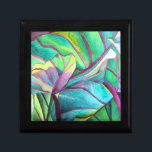 Blue Hawaii Tropical leaf foliage art Gift Box<br><div class="desc">From original watercolor painting of tropical "Blue Hawaii" foliage leaves,  tropical palm plant. This original brightly colored art features colors of green,  blue,  purple and burgundy. Leaf and foliage art.</div>