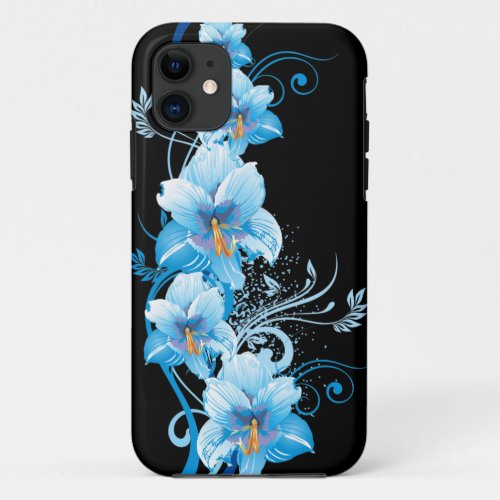 Blue Hawaiian Hibiscus iPhone 11 Case