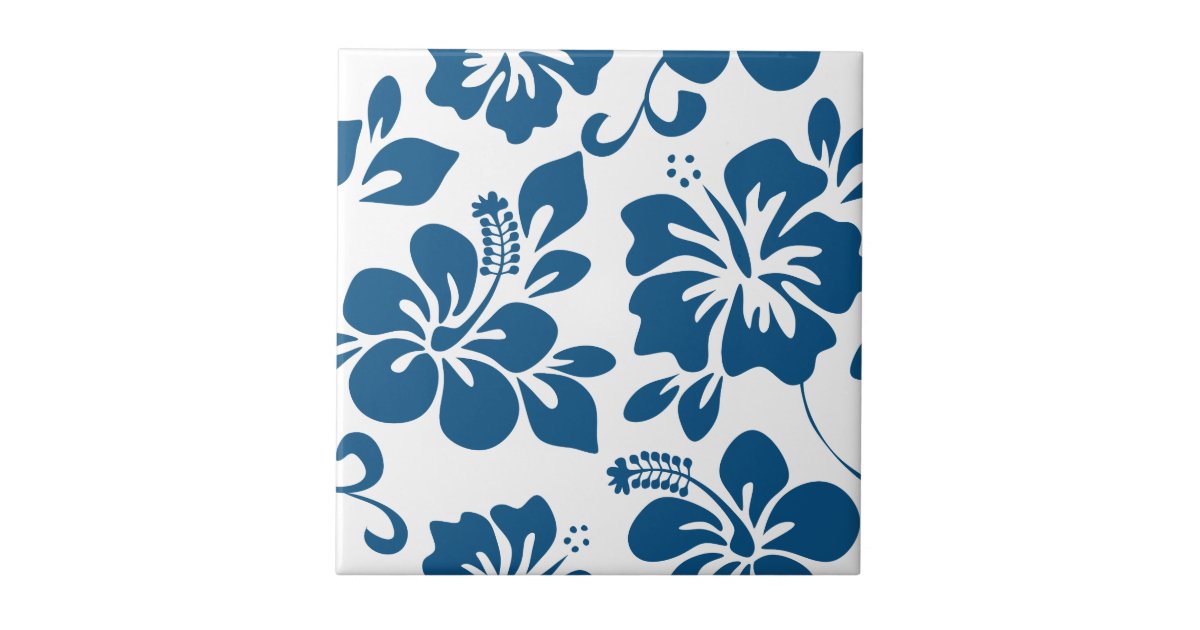 Blue Hawaiian Hibiscus Ceramic Tile Zazzle