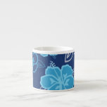 Blue Hawaiian Hibiscus Pattern Espresso Cup