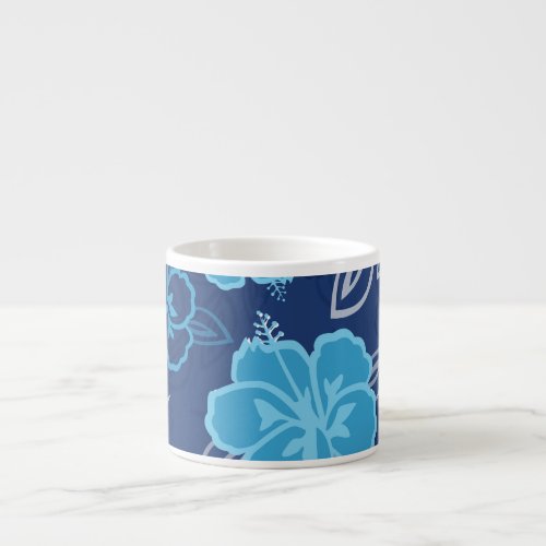 Blue Hawaiian Hibiscus Pattern Espresso Cup