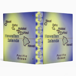 Blue Hawaiian islands vintage style 3 Ring Binder