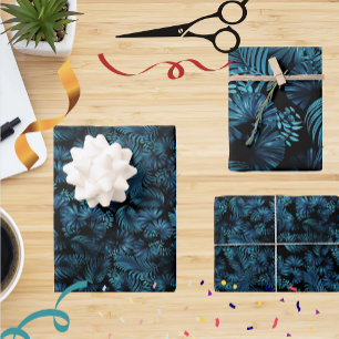 Blue Hawaiian Palms Gift Wrap