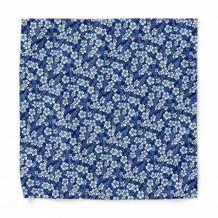 Blue Hawaiian Plumeria Wedding Pocket Square Bandana