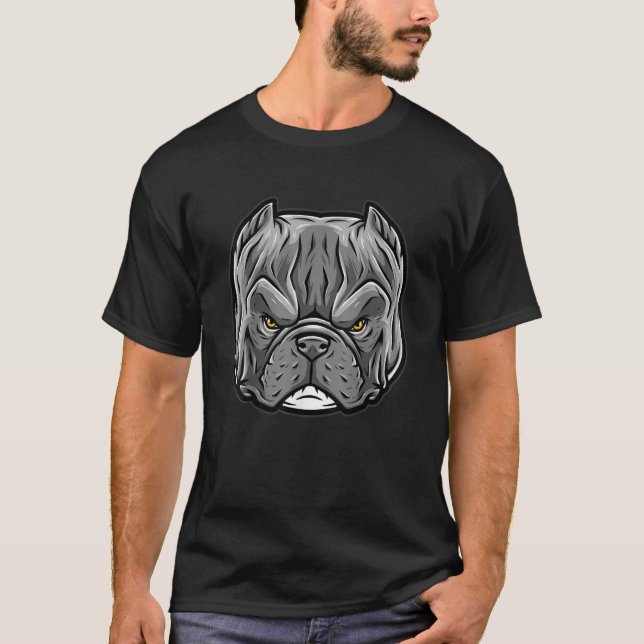Blue Head American Exotic Bully Pit Bull Dog T-Shi T-Shirt (Front)