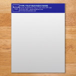 Blue Heading of Business Letterhead<br><div class="desc">Letterhead that you can customize its heading to advertise your business or to promote your brand name to customers or clients. An office supply that you can use to build brand name awareness. Design on heading is light blue and white texts on blue background. Contents of the heading of this...</div>