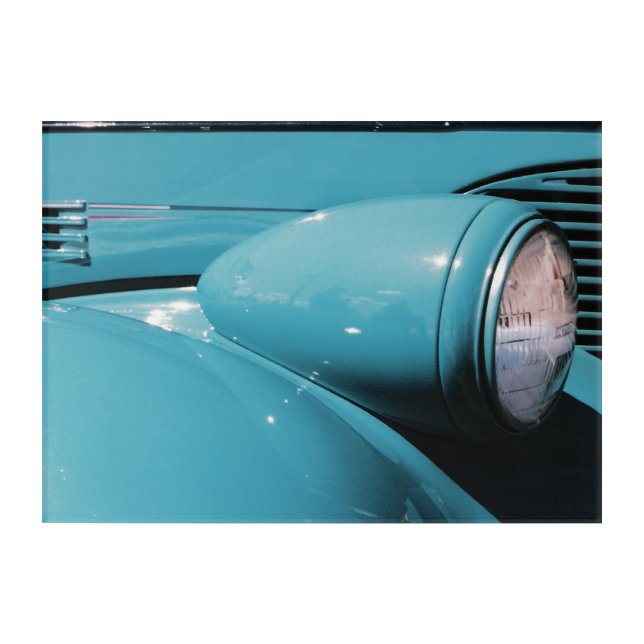 Blue Headlight Acrylic Print (Front)